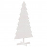 Drewniana choinka do udekorowania, biała, 150 cm, sosnowa