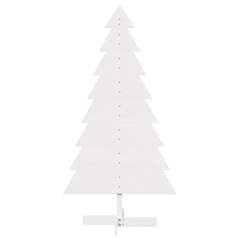 Drewniana choinka do udekorowania, biała, 150 cm, sosnowa