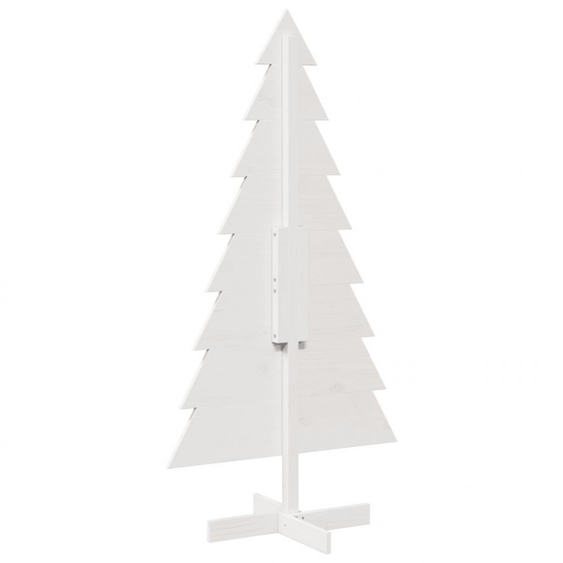 Drewniana choinka do udekorowania, biała, 150 cm, sosnowa