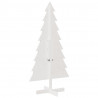 Drewniana choinka do udekorowania, biała, 150 cm, sosnowa