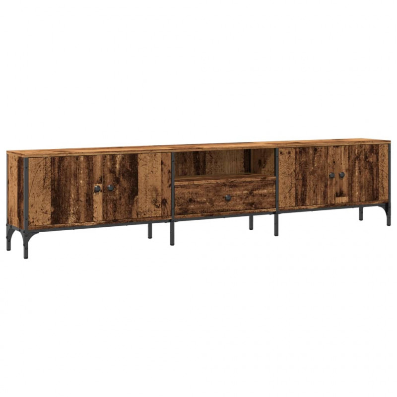 Szafka pod TV, z szufladą, stare drewno, 200x25x44 cm