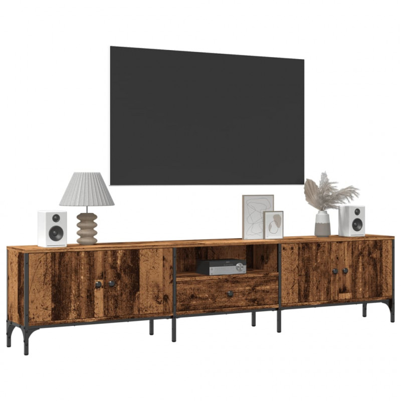 Szafka pod TV, z szufladą, stare drewno, 200x25x44 cm