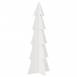 Drewniana choinka do udekorowania, biała, 112 cm, sosnowa