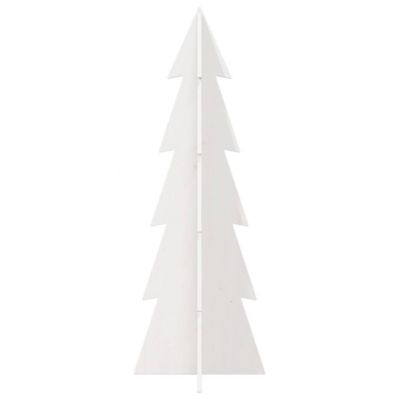 Drewniana choinka do udekorowania, biała, 112 cm, sosnowa
