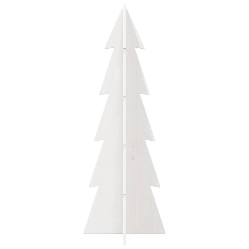 Drewniana choinka do udekorowania, biała, 112 cm, sosnowa