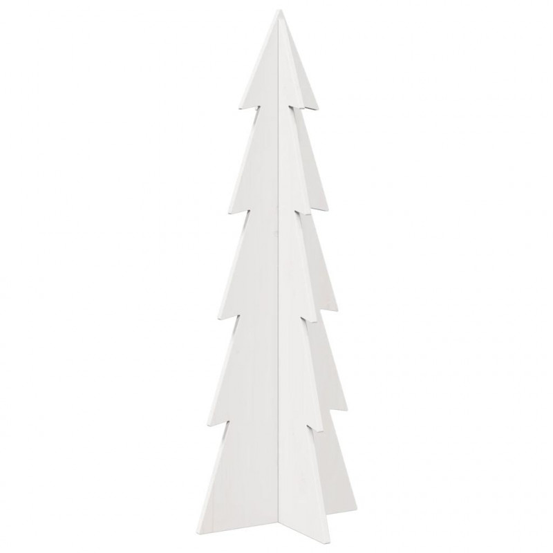 Drewniana choinka do udekorowania, biała, 112 cm, sosnowa