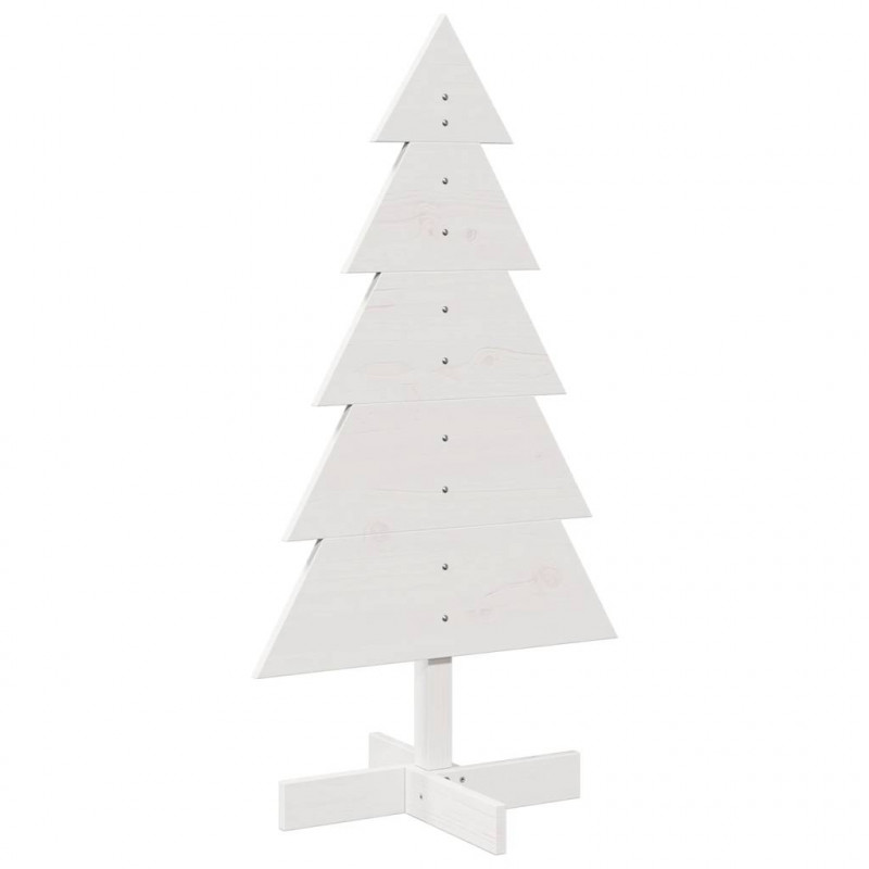 Drewniana choinka do udekorowania, biała, 100 cm, sosnowa