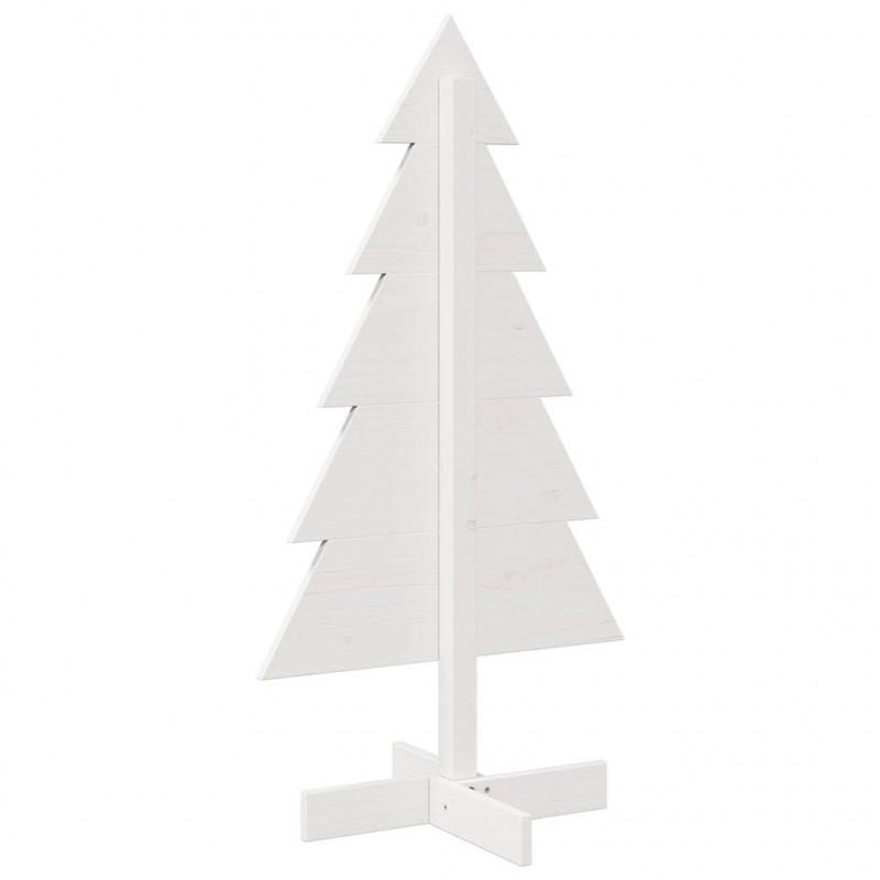Drewniana choinka do udekorowania, biała, 100 cm, sosnowa