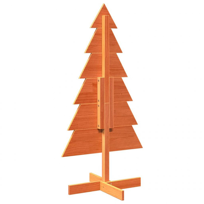 Drewniana choinka do udekorowania, woskowy brąz, 120 cm, sosna