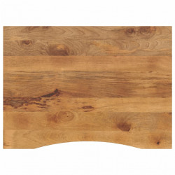 Blat biurka, z wycięciem, 100x80x2,5 cm, surowe drewno mango