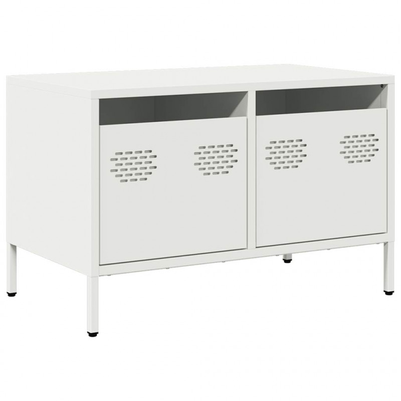 Szafka RTV, biała, 68x39x43,5 cm, stal walcowana na zimno