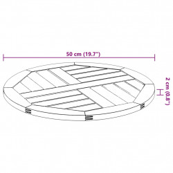 Blat do stolika, Ø50x2 cm, okrągły, lite drewno akacjowe