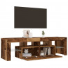 Szafka pod TV z oświetleniem LED, stare drewno, 140x36,5x40 cm