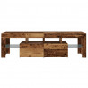 Szafka pod TV z oświetleniem LED, stare drewno, 140x36,5x40 cm