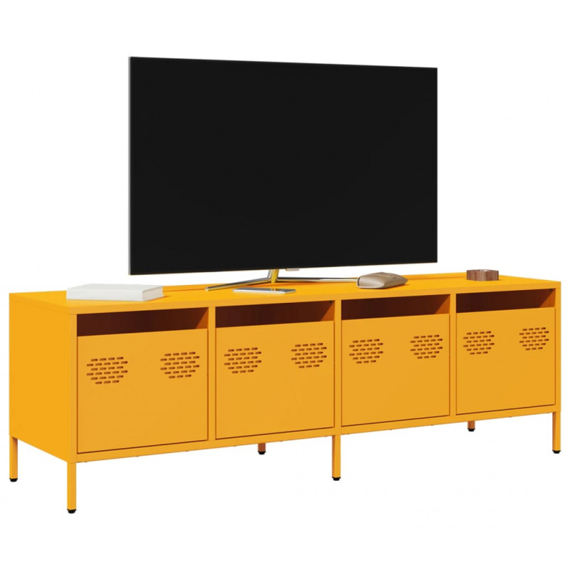 Szafka RTV, żółta, 135x39x43,5 cm, stal walcowana na zimno