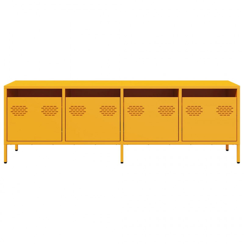 Szafka RTV, żółta, 135x39x43,5 cm, stal walcowana na zimno