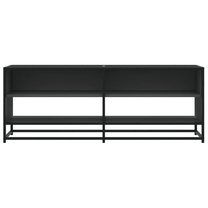 Szafka pod TV, czarna, 120,5x40x46 cm, materiał drewnopochodny