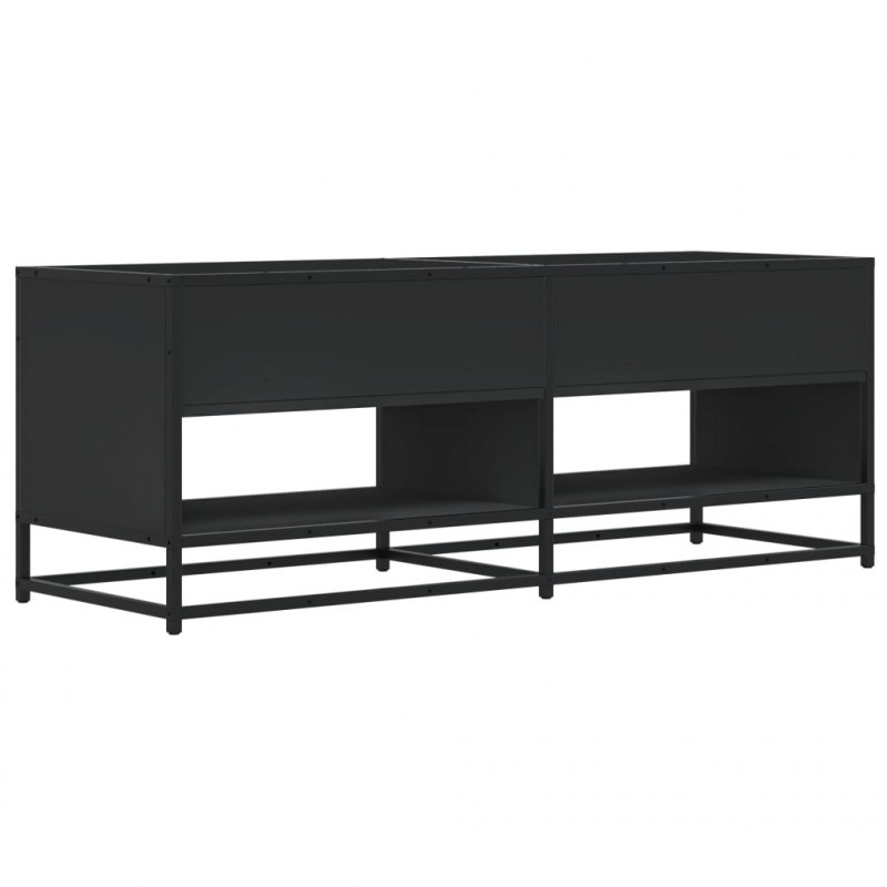 Szafka pod TV, czarna, 120,5x40x46 cm, materiał drewnopochodny