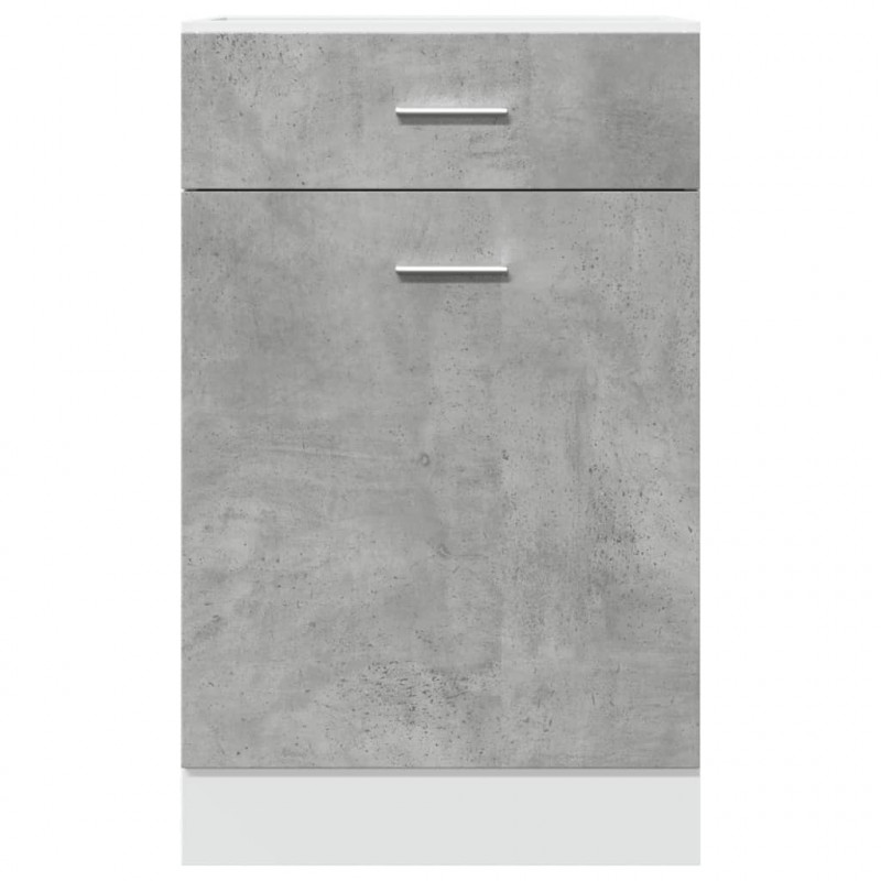 Szafka z szufladą, szarość betonu, 50x46x81,5 cm, płyta