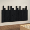 Wezgłowie łóżka, czarne, 146,5x3x80 cm, lite drewno sosnowe
