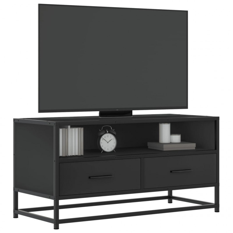 Szafka pod telewizor, czarna, 80x34,5x40 cm