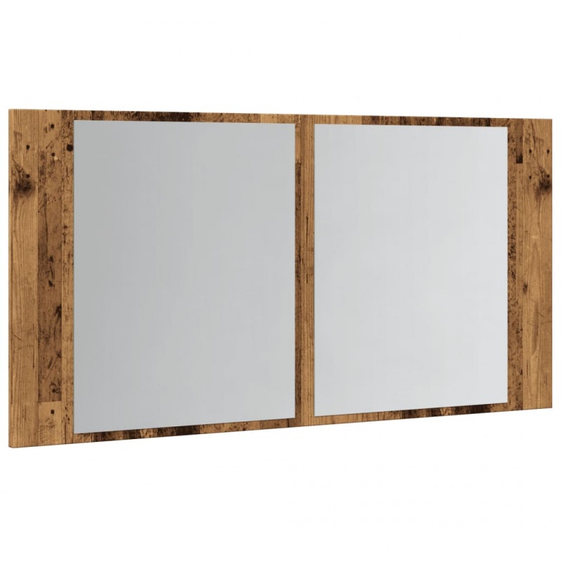 Szafka łazienkowa z lustrem, stare drewno, 90x12x45 cm