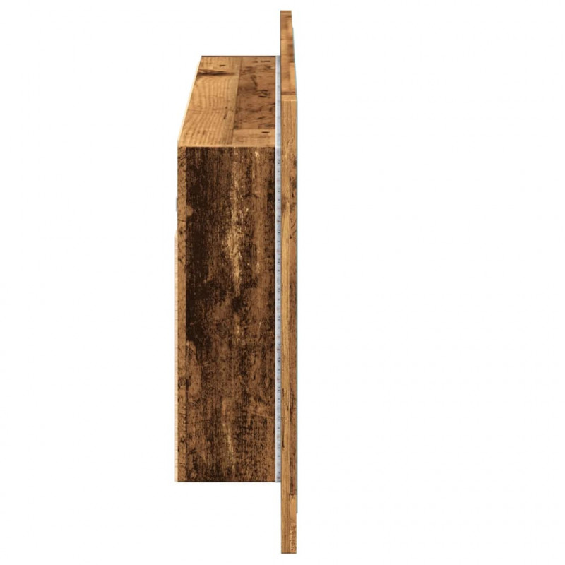 Szafka łazienkowa z lustrem, stare drewno, 90x12x45 cm