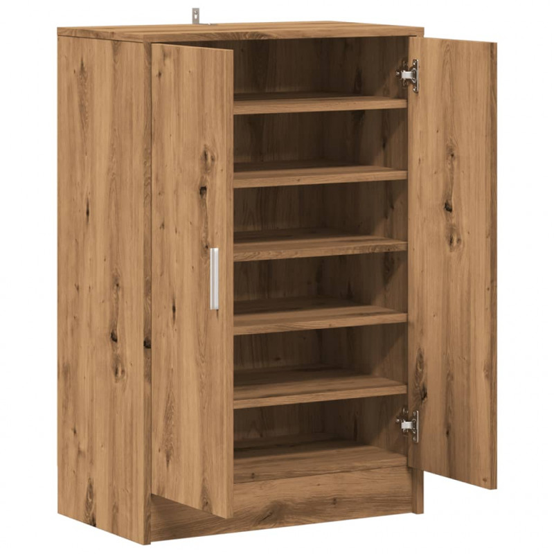 Szafka na buty, dąb artisan 60x35x92 cm materiał drewnopochodny