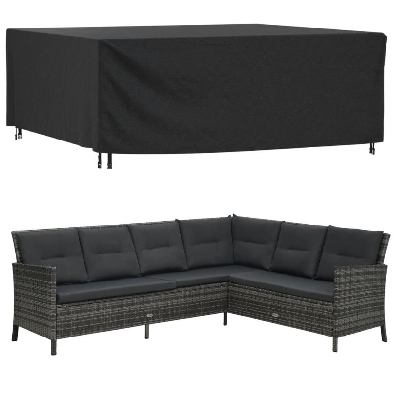 Pokrowce na meble ogrodowe, 2 szt., czarne 250x210x90 cm