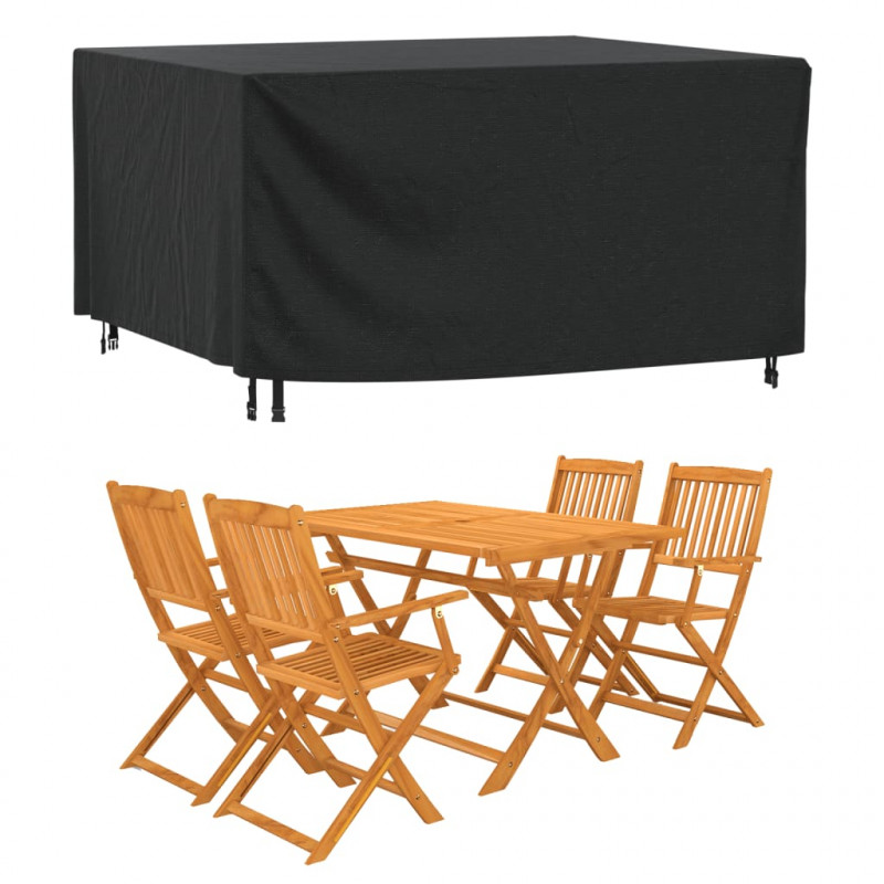 Pokrowce na meble ogrodowe, 2 szt., czarne 180x140x90 cm