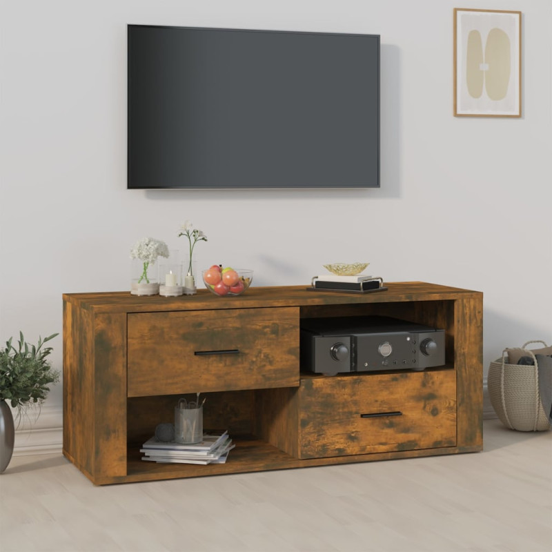 Szafka pod telewizor, przydymiony dąb, 100x35x40 cm
