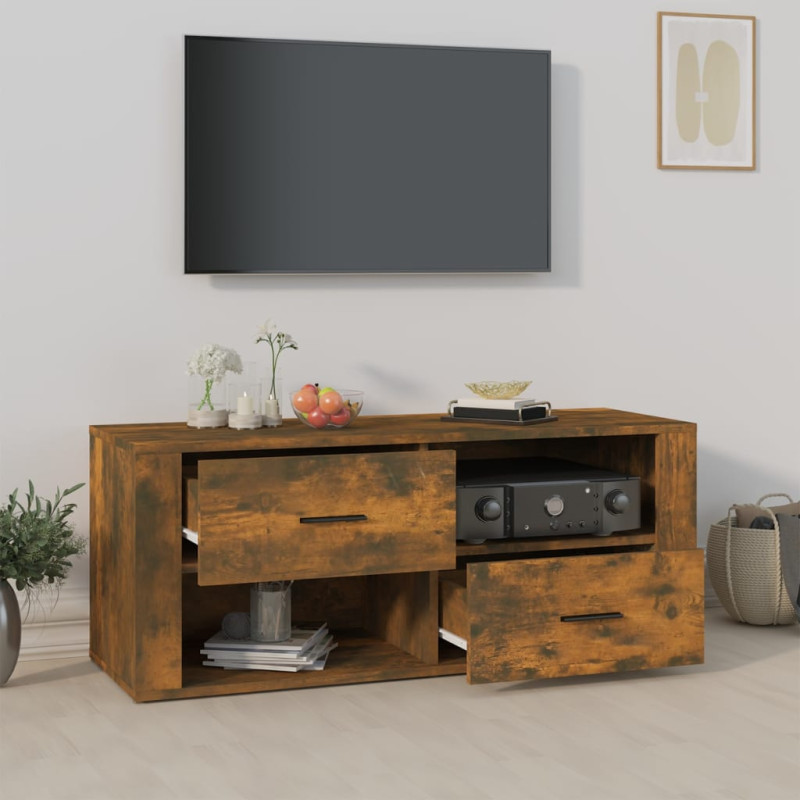 Szafka pod telewizor, przydymiony dąb, 100x35x40 cm