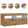 Szafka pod TV z oświetleniem LED, dąb artisan, 90x35x40 cm