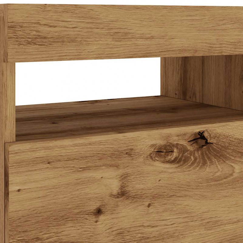 Szafka pod TV z oświetleniem LED, dąb artisan, 90x35x40 cm