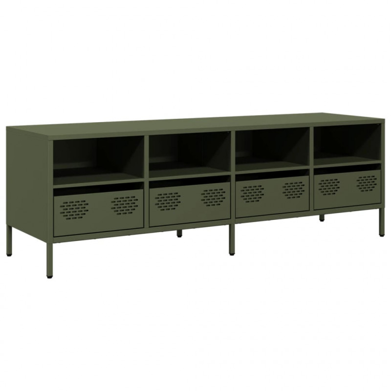 Szafka RTV, oliwkowa, 135x39x43,5 cm, stal walcowana na zimno