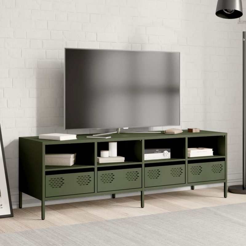 Szafka RTV, oliwkowa, 135x39x43,5 cm, stal walcowana na zimno