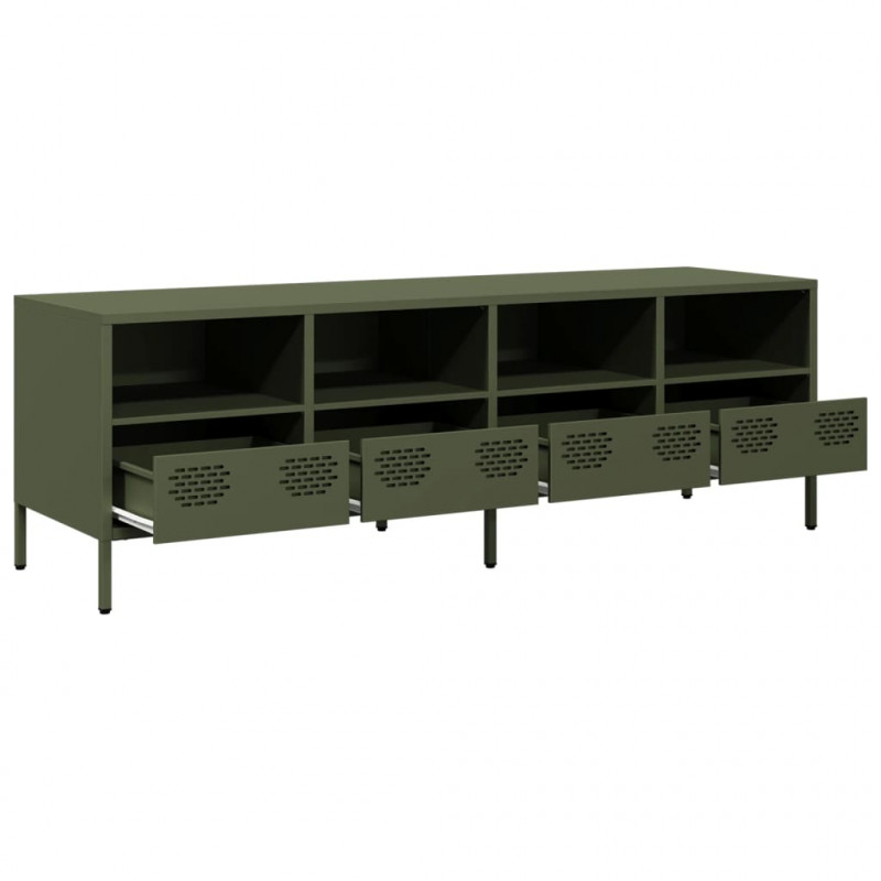 Szafka RTV, oliwkowa, 135x39x43,5 cm, stal walcowana na zimno
