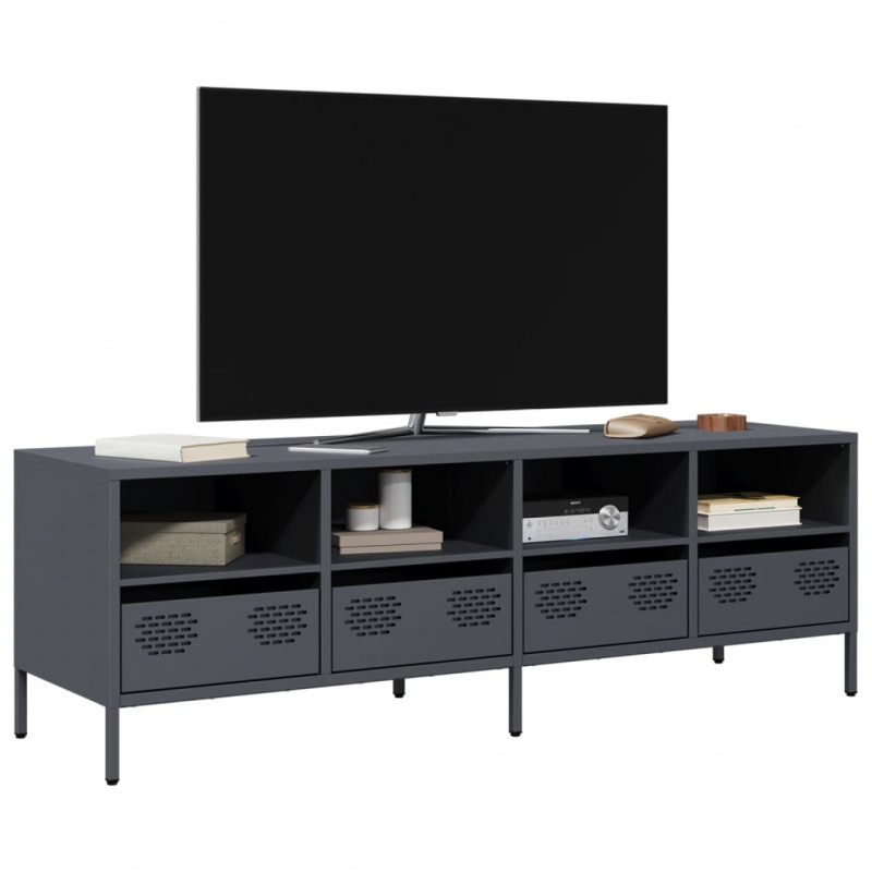 Szafka RTV, antracyt, 135x39x43,5 cm, stal walcowana na zimno