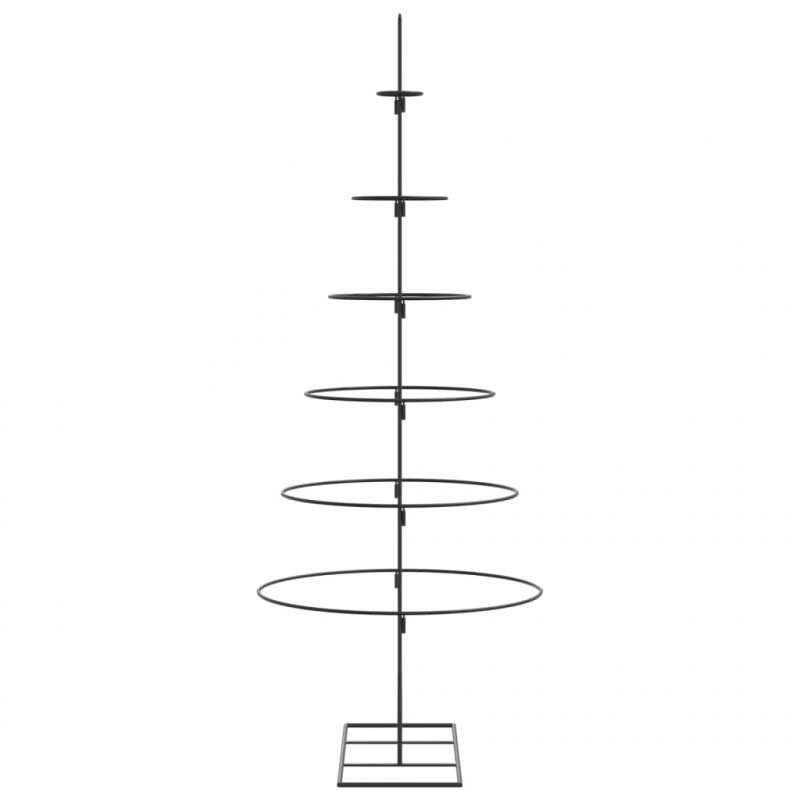 Metalowa choinka świąteczna, do dekoracji, czarna, 150 cm