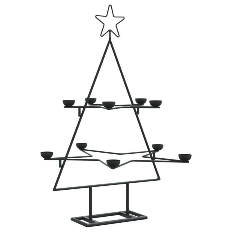 Metalowa choinka świąteczna, do dekoracji, czarna, 75 cm