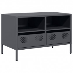 Szafka RTV, czarna, 68x39x43,5 cm, stal walcowana na zimno