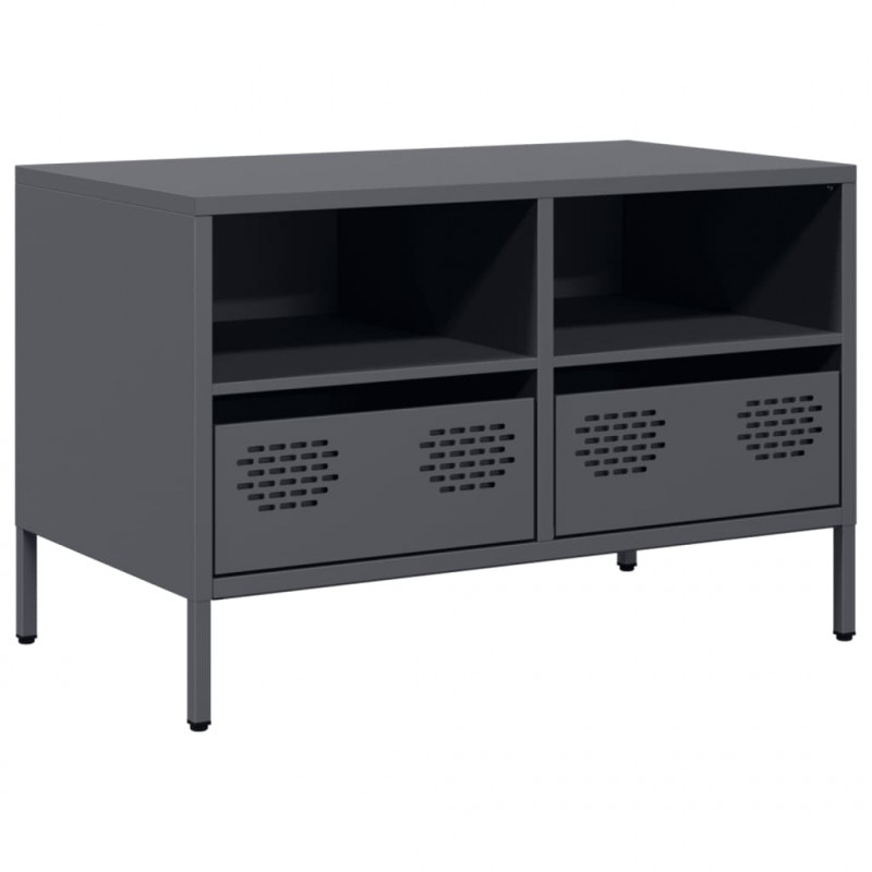 Szafka RTV, czarna, 68x39x43,5 cm, stal walcowana na zimno