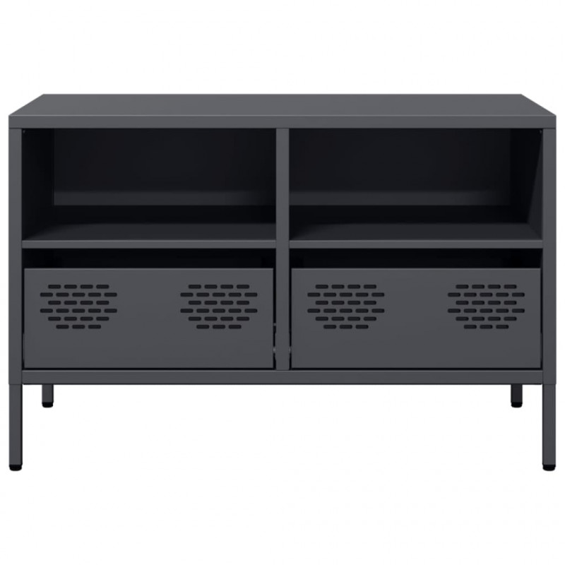 Szafka RTV, czarna, 68x39x43,5 cm, stal walcowana na zimno