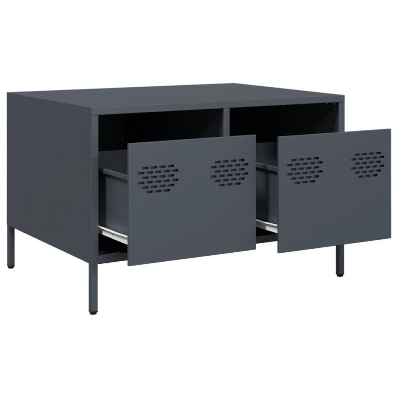 Szafka RTV, czarna, 68x50x43,5 cm, stal walcowana na zimno