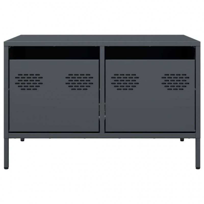 Szafka RTV, czarna, 68x50x43,5 cm, stal walcowana na zimno