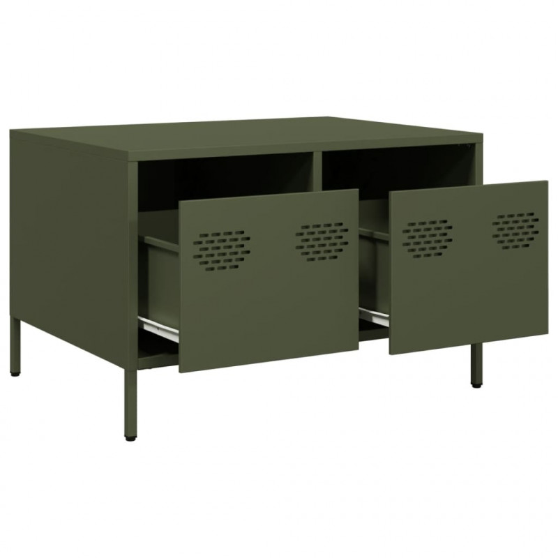 Szafka RTV, oliwkowa, 68x50x43,5 cm, stal walcowana na zimno