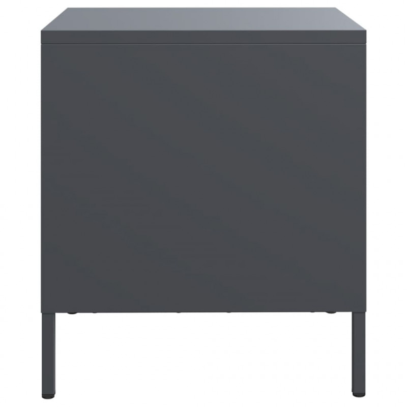 Szafki nocne, 2 szt., antracytowe, 35x39x43,5 cm, stal