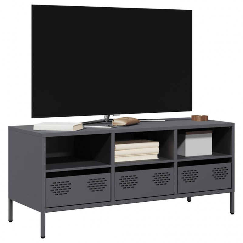 Szafka RTV, antracyt, 101,5x39x43,5 cm, stal walcowana na zimno