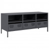 Szafka RTV, antracyt, 101,5x39x43,5 cm, stal walcowana na zimno
