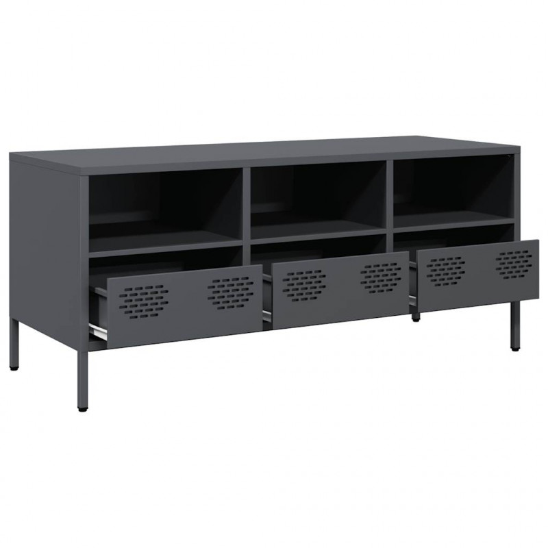 Szafka RTV, antracyt, 101,5x39x43,5 cm, stal walcowana na zimno